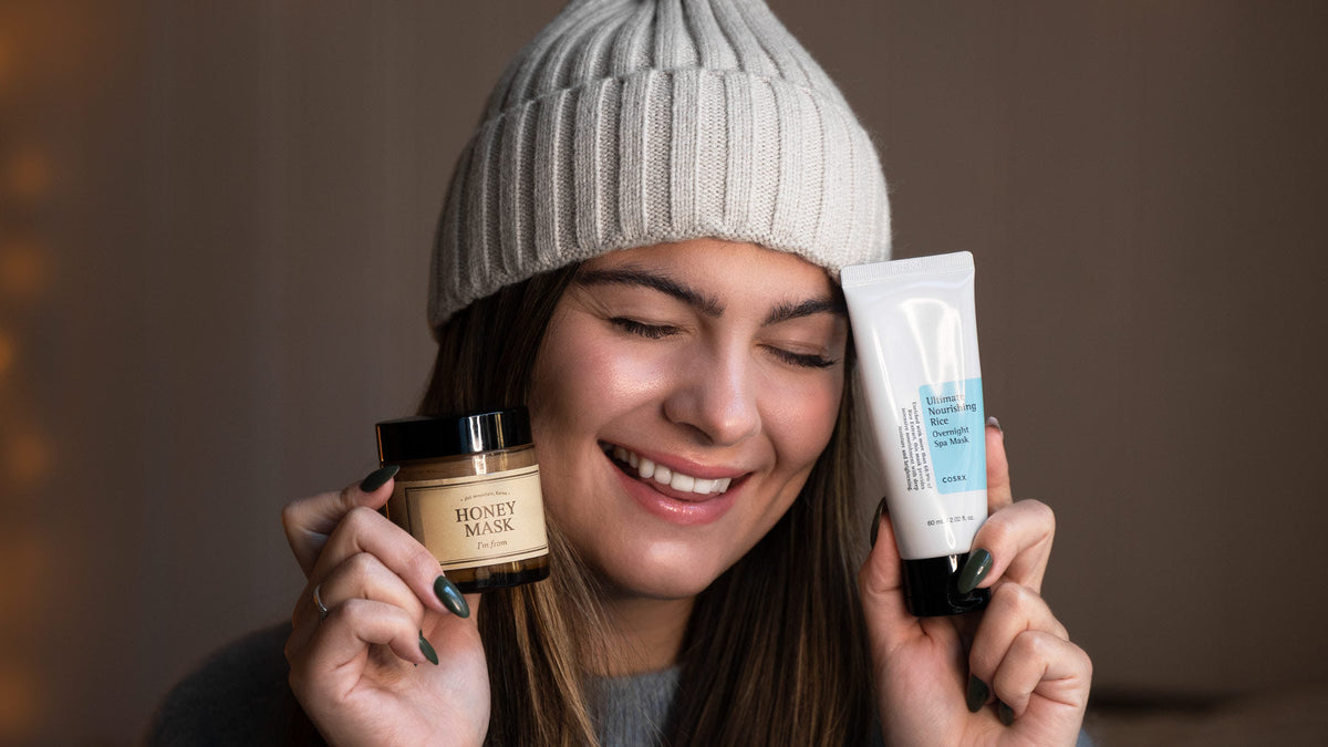 masker-for-vinteren-tørr-hud-i'm-from-honey-mask-cosrx-rice-overnight-mask-koreansk-hudpleie