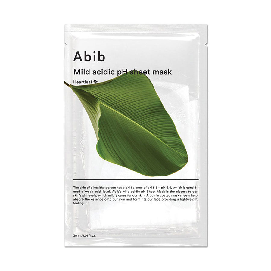 abib_mild_acidic_ph_sheet_mask_heartleaf_fit_skinsecret_koreansk_hudpleie