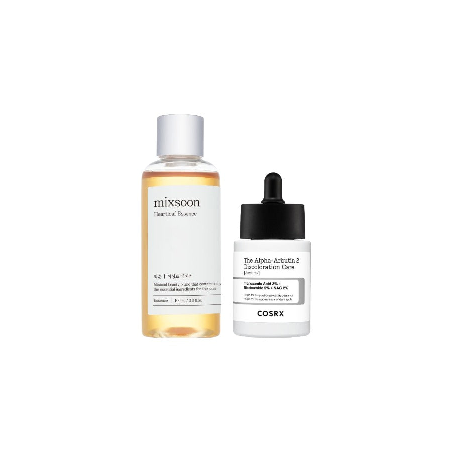 Koreansk hudpleierutine aknearr duo - heartleaf og alpha arbutin
