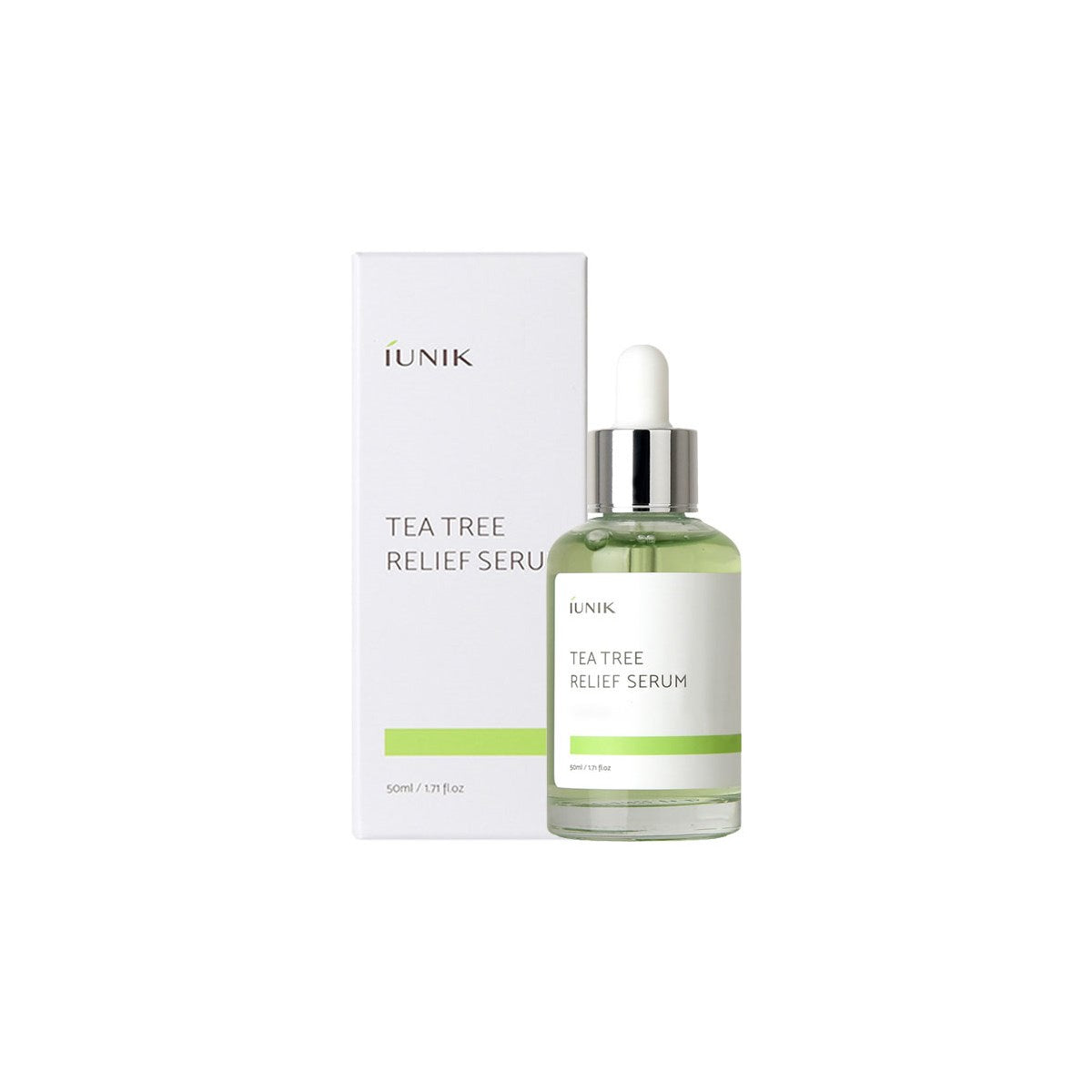 IUNIK Tea Tree Relief Serum boks Koreansk Hudpleie