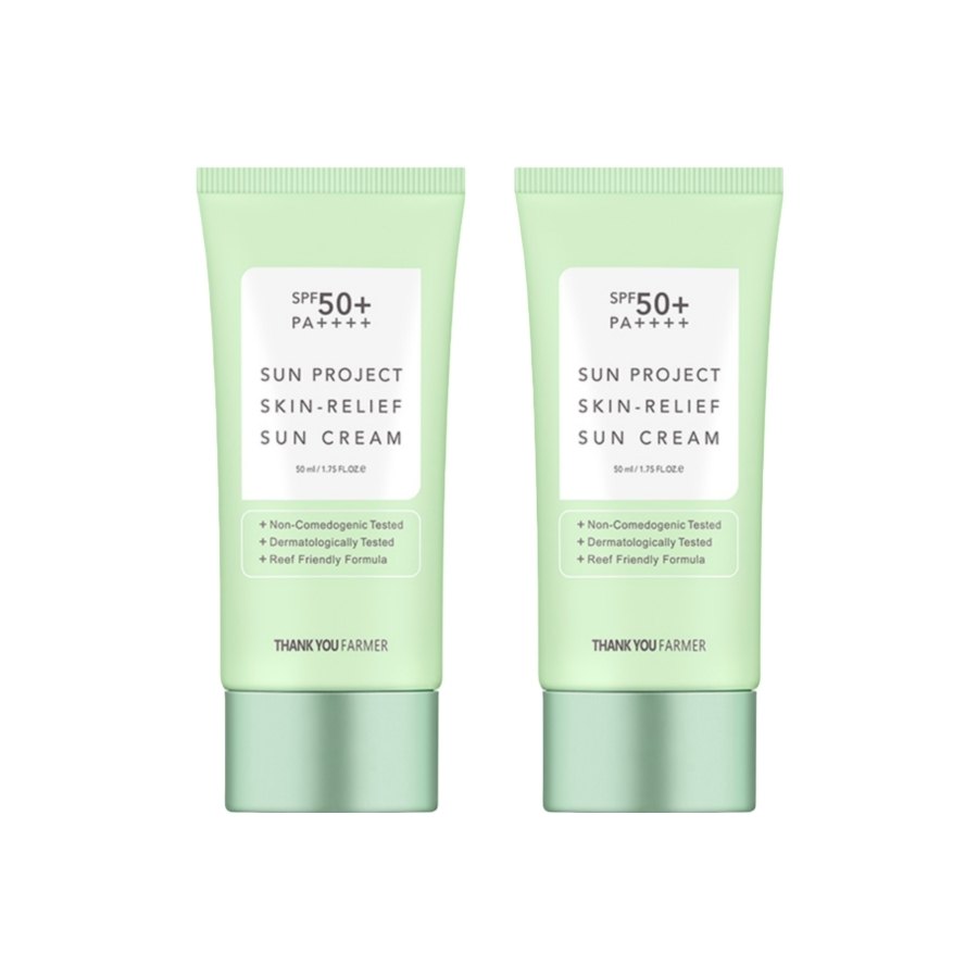 THANK YOU FARMER Sun Project Skin Relief Sun Cream SPF50+ PA+++ x 2