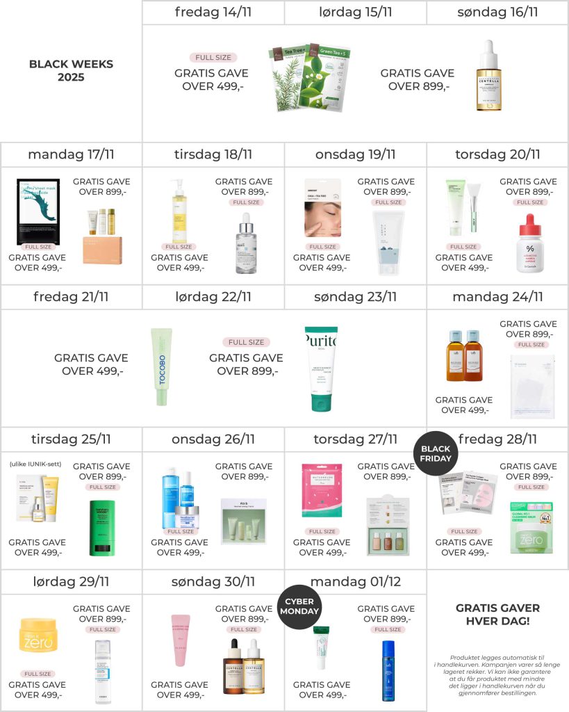 BLACK WEEK - gratis gaver hver dag!