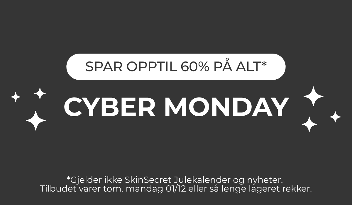 CYBER MONDAY - Spar opptil 60% på ALT CYBER MONDAY - Spar opptil 60% på ALT