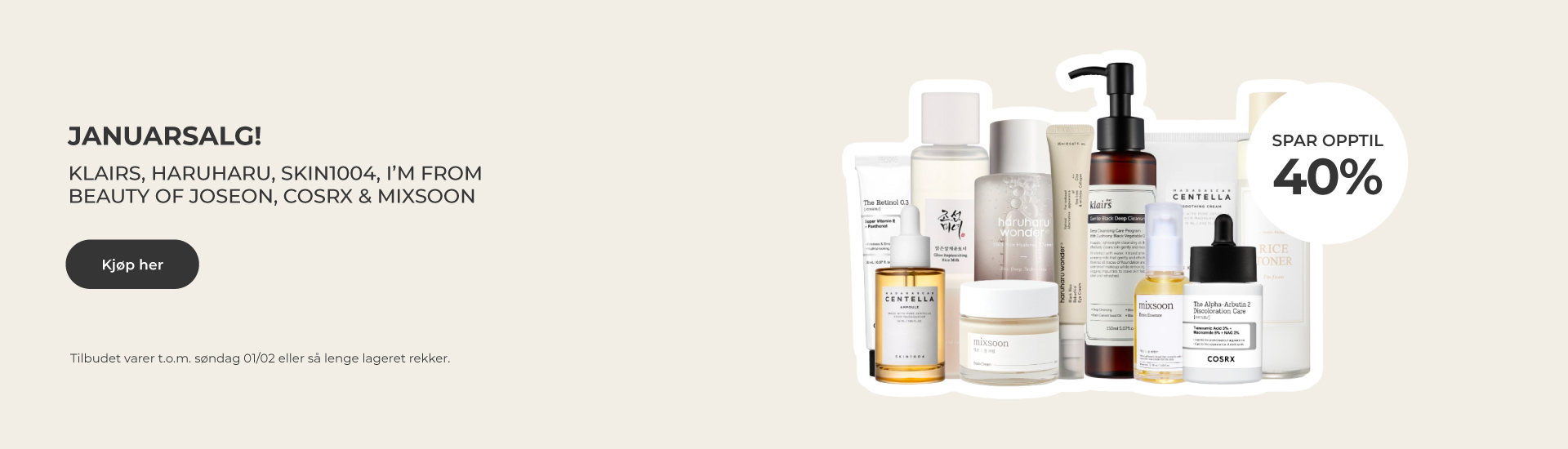 Spar opptil 40% på Koreansk hudpleie!