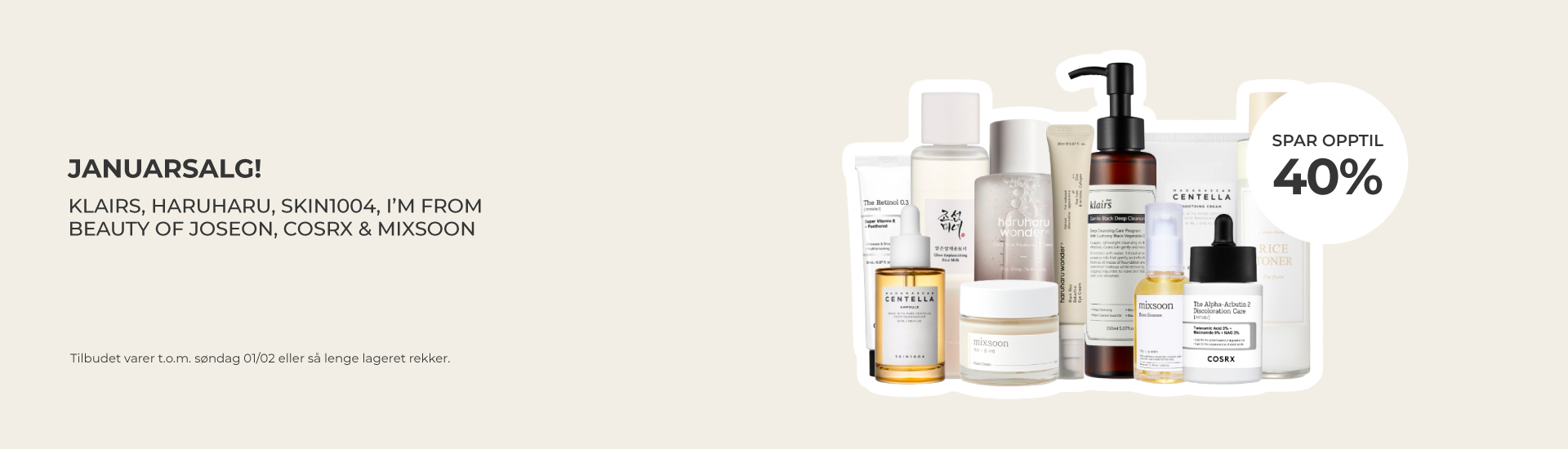 Spar opptil 40% på Koreansk hudpleie!