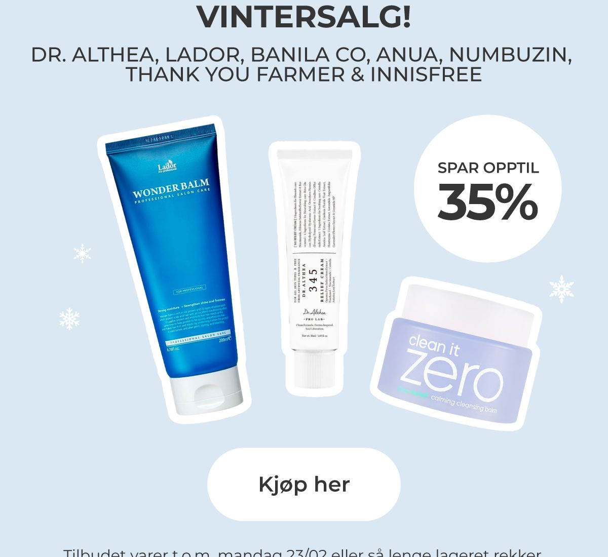 Vintersalg: Spar opptil 35% på koreansk hudpleie!