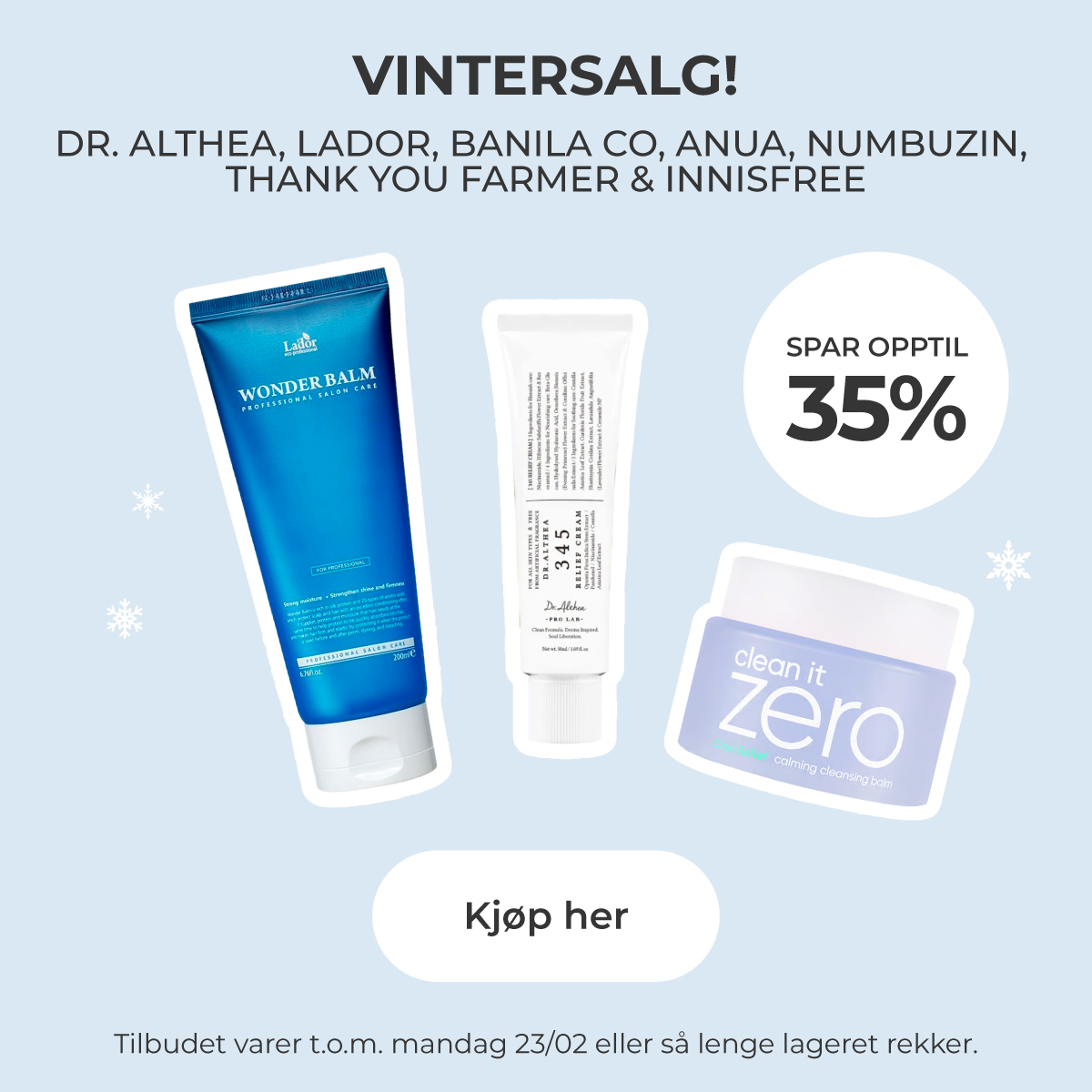 Vintersalg: Spar opptil 35% på koreansk hudpleie!