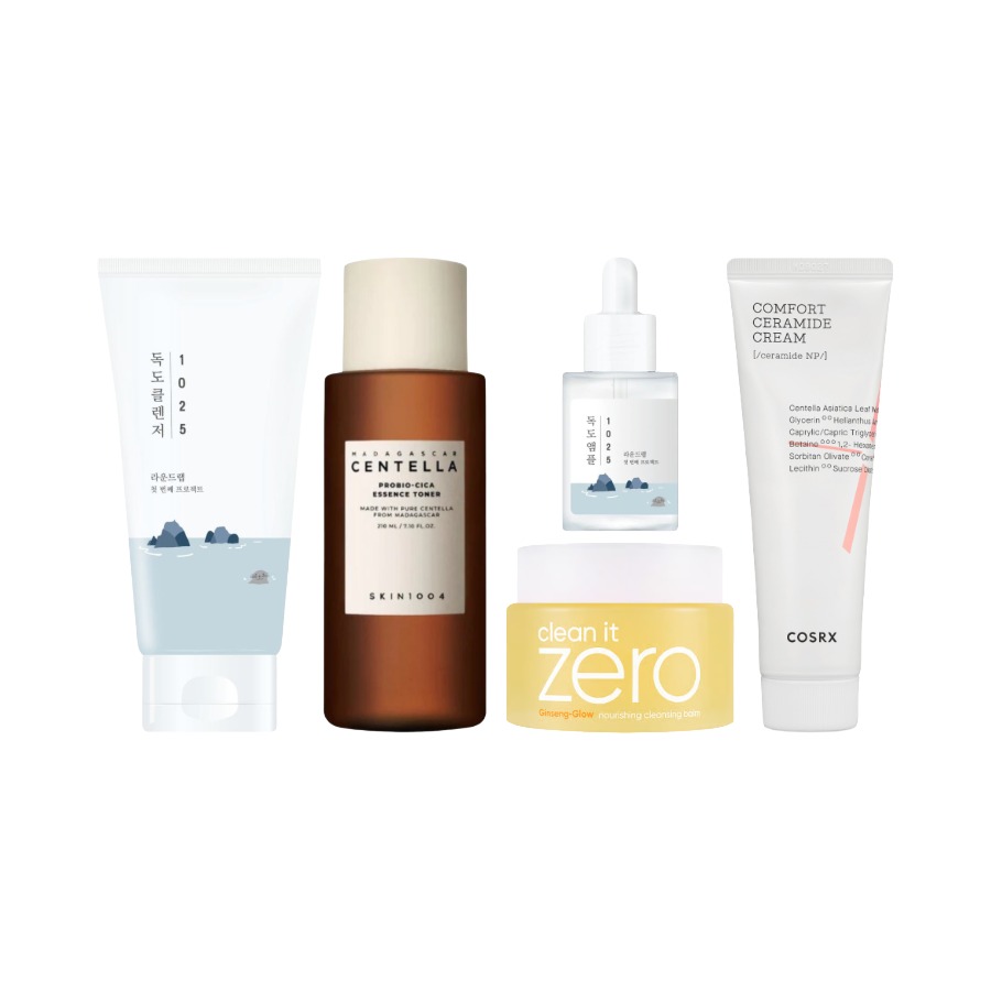 Koreansk 5-Stegs Hudpleierutine Tørr Hud Koreansk 5-Stegs Hudpleierutine Tørr Hud