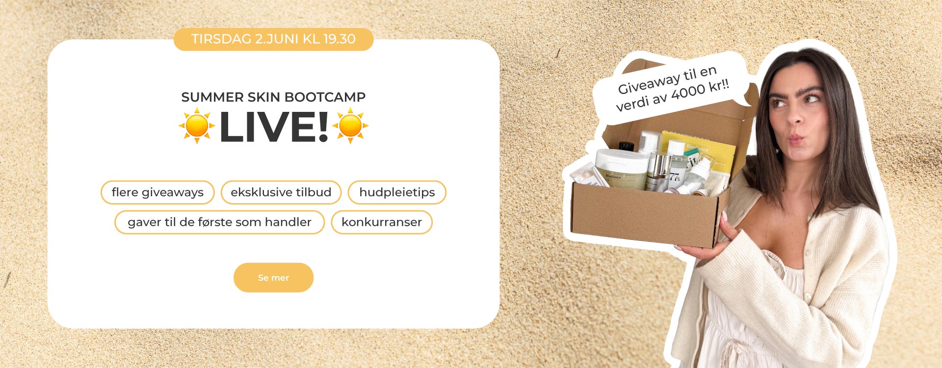 Livesending - delta på giveaway og vinn hudpleie til 4000 kr!